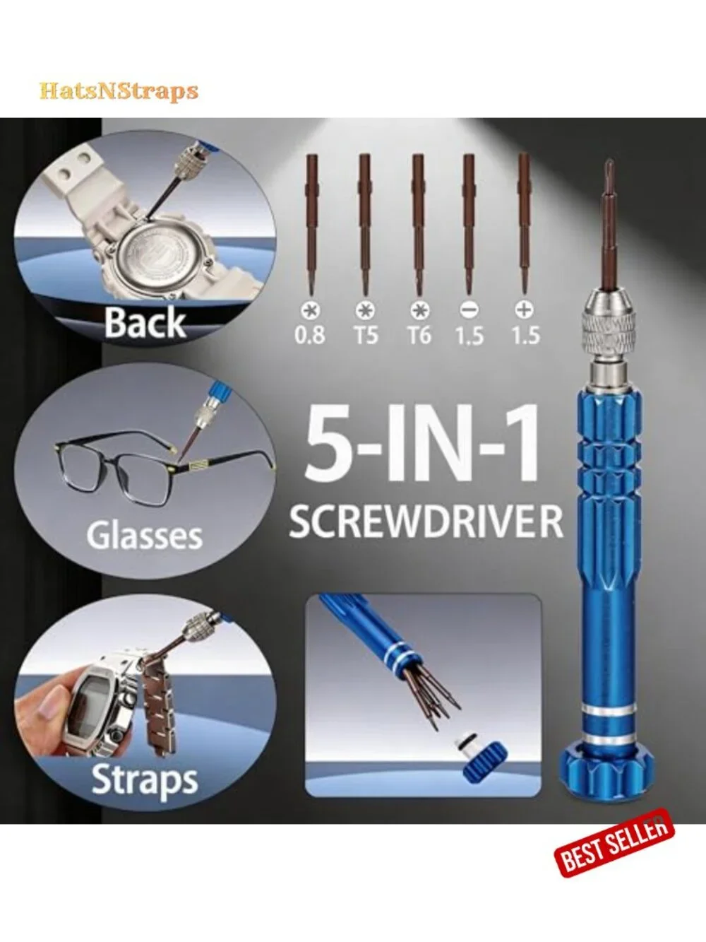 Watch Battery Replacement Tool Kit - Spring Bar Tool, Screwdriver, Case Opener,